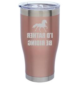 Rose Gold Double Wall Stainless Steel Tumbler Mug I'd Rather
