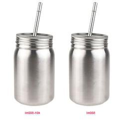 Rustproof Stainless Steel Cup Water Bottle Tea Mug Mason Jar