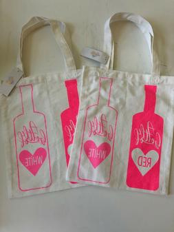 Set Of 2 Canvas wine bags  gift bag housewarming