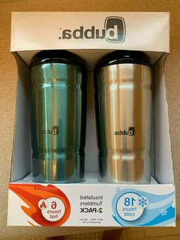 Set of 2 BUBBA Stainless Steel 24 OZ Insulated Silver Green 