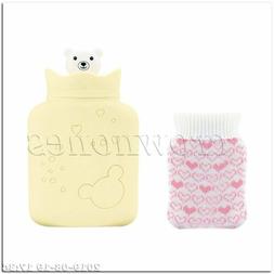 Silicone Hot Water Bag Hot Water Bottle with Knit Cover for 