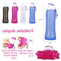 Silicone Portable Foldable Water Bottle 500ml Collapsible Dr