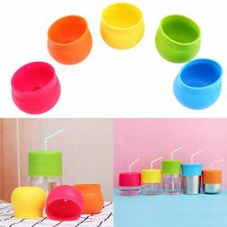 Silicone Sippy Cup Lid Straw Spill-Proof Cup Cover Toddler B