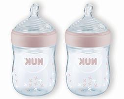 NUK Simply Nautral Baby Bottle, Pink, 5oz 2pk