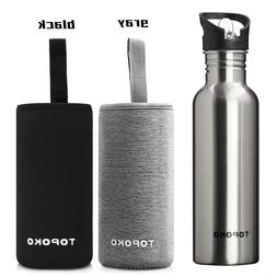 Single Wall Stainless Steel Water Bottle Straw Lid Survival 