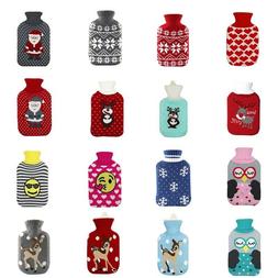 Small 500 ml Hot Water Bottle Rubber Choice Soft Fleece Safe