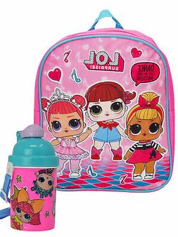 LOL Surprise! Small Backpack 12" & Water Bottle w/Reusable I