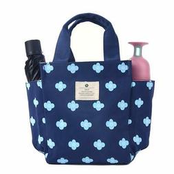Small Lunch Bag Box Tote Handbag with Water Bottle Holder fo