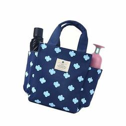 Small Lunch Bag Box Tote Handbag with Water Bottle Holder fo