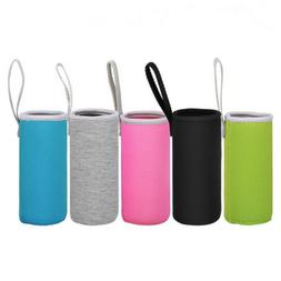 Solid Water Bottle Cover Neoprene Insulated Sleeve Bag Case 