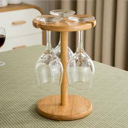 Solid Wood Upside Down Hanging Glass Drying Rack Wine Goblet