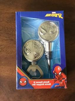 Marvel Spiderman Bottle Opener And Bottle Stopper Set New