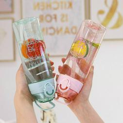 Sport Water Bottle with Straw Hiking Biking Portable Plastic