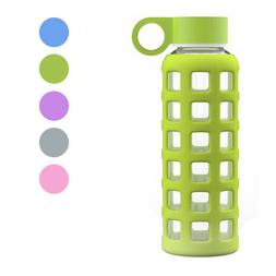 GEO Sports Bottle 12oz Glass Reusable Small Mini Water Bottl
