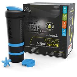 BluePeak Stacker Protein Shaker Bottle 22-Ounce, 2-Pack ProS