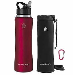 Swig Savvy's Stainless Steel Insulated Water Bottle, Wide Mo