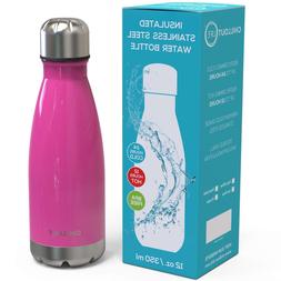 Stainless Steel Water Bottle: 12 oz Double Wall Insulated Bo