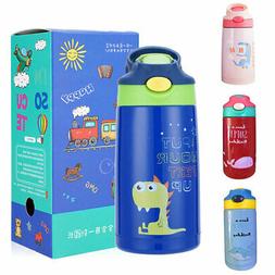 Stainless Steel Water Bottle for Kids with Straw Vacuum Insu