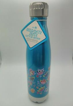 Stainless Steel Water Bottle FUN Owl Design 18 oz HOT COLD B