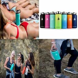 Stainless Steel Water Bottle W Straw & Wide Mouth Lids 32 OZ