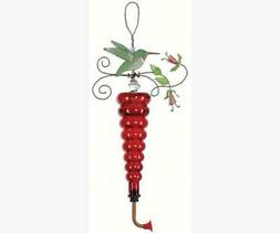Sunset Vista Hummingbird Feeder metal with Red glass bottle