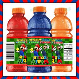Super Mario Brothers Birthday Party Gatorade Bottle Labels