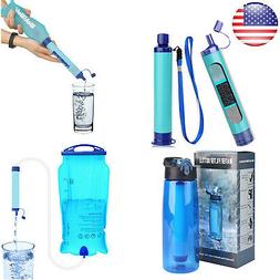 Survival Water Filter Straw Purifier Filtration Bottle Campi