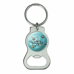Sweet Owl Moonlight Night Bottle Cap Opener Keychain Key Rin