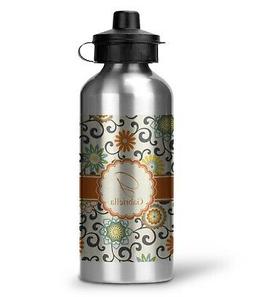 Swirls & Floral Water Bottle - Aluminum - 20 oz 