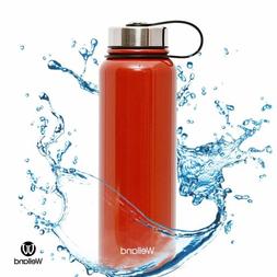 Thermo Water Bottle - 40oz Red Sports Vacuum Seal Insulated 