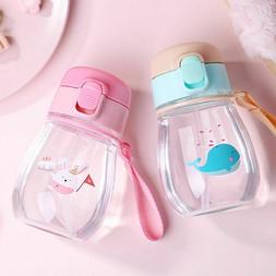 Toddler Baby Water Bottle Cute Cartoon Printed Water Cup Wit