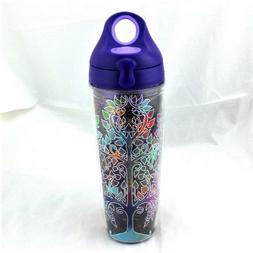 Tervis Tree Of Life Water Bottle NEW Purple Lid Gold Mandala