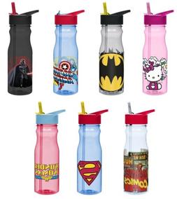 Zak Designs Tritan Water Bottle with Flip-Up Spout and Straw