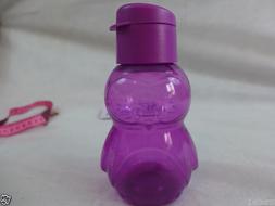 Tupperware Kids Eco Water Bottle flip Top Spout Purple Pengu