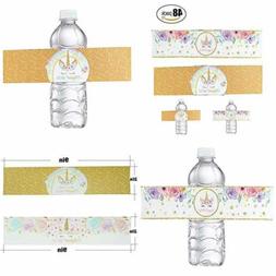 Unicorn Bottle Wraps Waterproof Cup Stickers Happy Birthday 