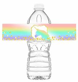 Unicorn Pastel Bottle Wraps - 20 Unicorn Water Bottle Labels
