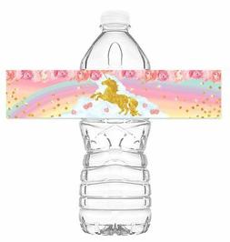 Unicorn Pastel Flower Bottle Wraps - 20 Unicorn Water Bottle