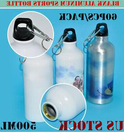US 60pcs/Pack 500ml Blank Aluminum Sports Bottle for Sublima