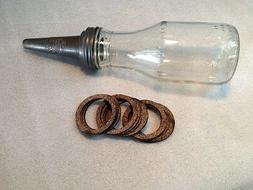 VINTAGE 1 QUART GLASS OIL BOTTLE SPOUT SEAL / GASKET ONLY - 
