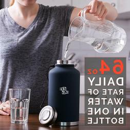 Water Bottle 64 oz - Insulated Stainless Steel Vacuum Thermo