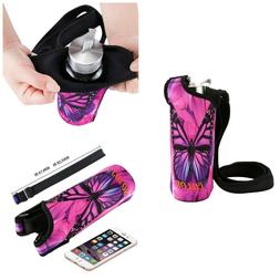 Water Bottle Carrier Insulated Cover Bag Adjustable Shoulder