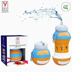 Water Bottle Drinking Cup Collapsible Ball Shaped Leak Proof