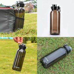 Water Bottle Flip Top W Carabiner Ring Sports BPA Free Wide 