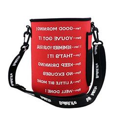 Water Bottle Sleeve with Time Marker Shoulder Strap Multiple