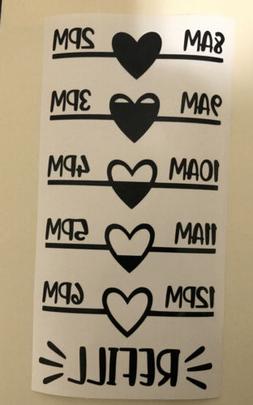 Water Bottle Time Tracker Sticker Decal,Water Bottle Intake 