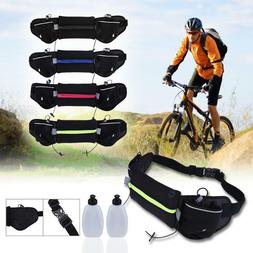 WaterProof Hydration Waist Running Jogging Pouch Belt w/ 2 F