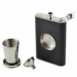 Whisky Flash Shot Flask 8oz Collapsible Bottle Telescopic Cu