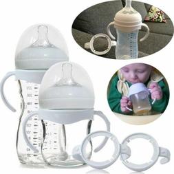 2Pcs White Baby Bottle Infant Grip Handle Avent Natural Wide