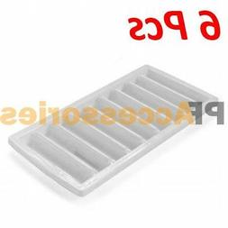 6 Pcs White Ice Cube Stick Tray Fit Sport Water Bottle Cylin