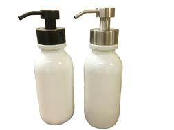 White Soap Dispenser - 16oz White Glass Bottle for Liquid So